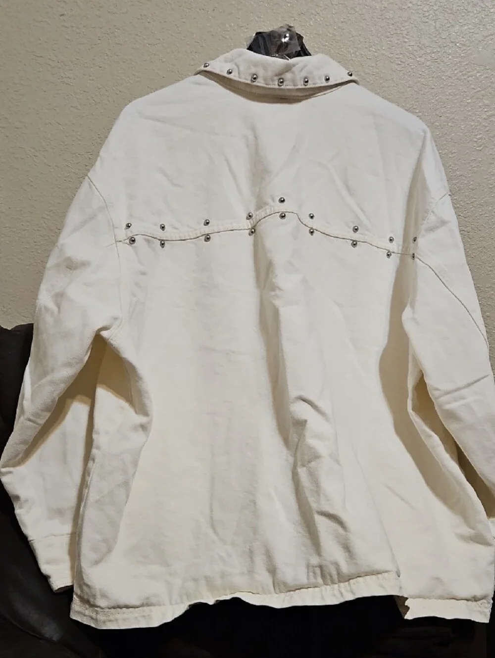 Universal Thread Cream Stud-Trim Utility Jean Jacket